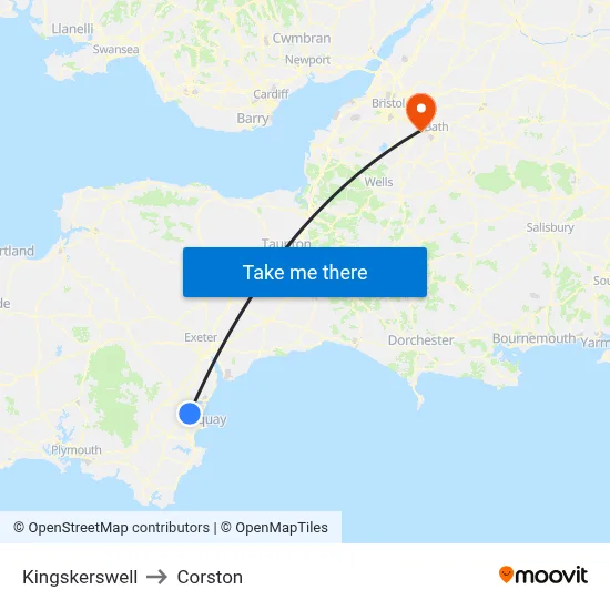 Kingskerswell to Corston map