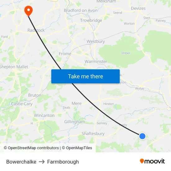 Bowerchalke to Farmborough map