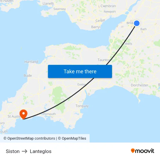 Siston to Lanteglos map