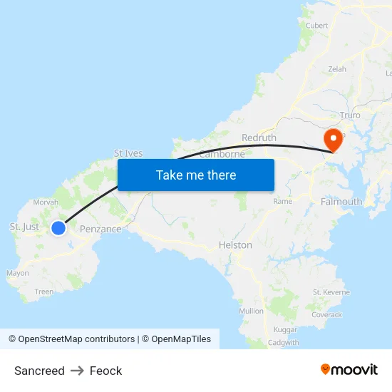 Sancreed to Feock map
