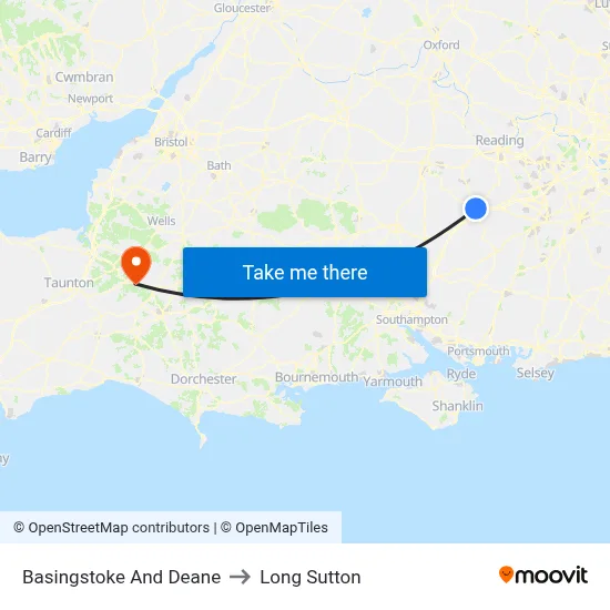 Basingstoke And Deane to Long Sutton map