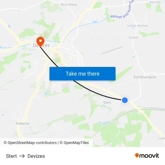 Stert to Devizes map