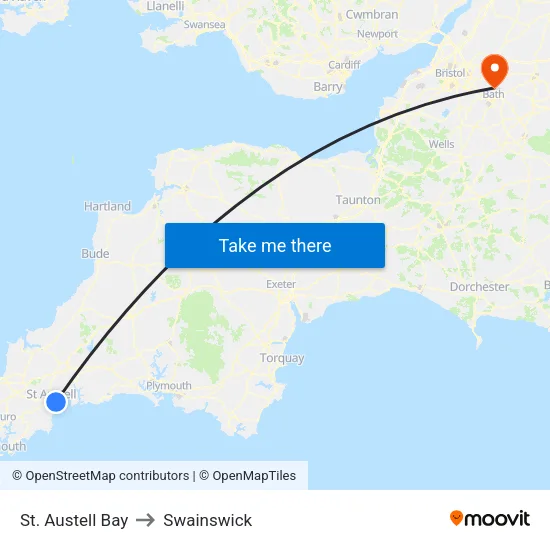 St. Austell Bay to Swainswick map