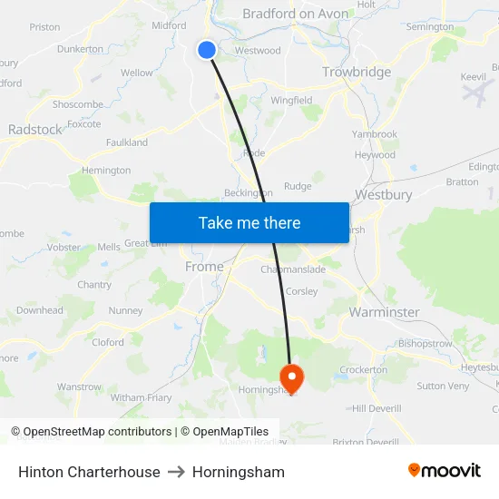 Hinton Charterhouse to Horningsham map
