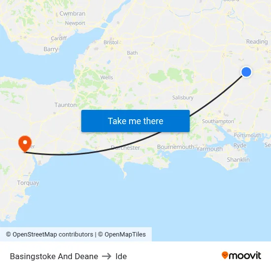 Basingstoke And Deane to Ide map