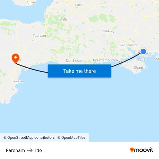Fareham to Ide map