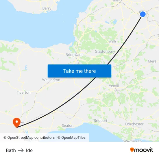 Bath to Ide map