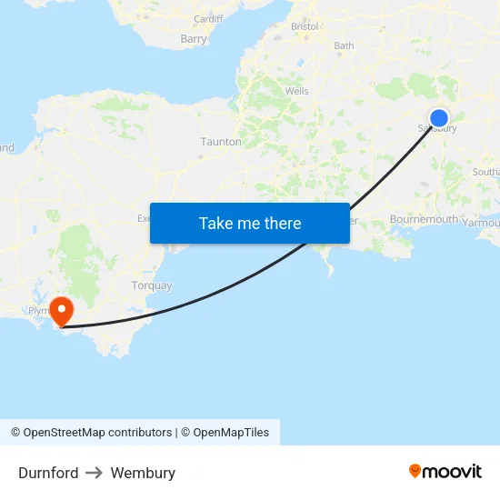 Durnford to Wembury map