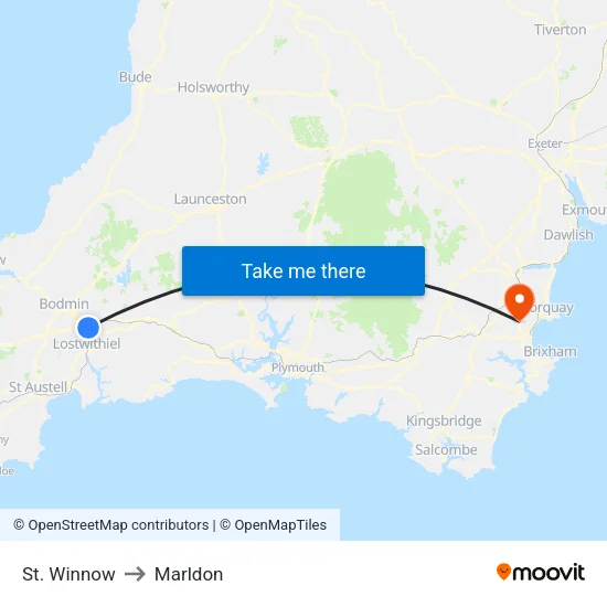 St. Winnow to Marldon map