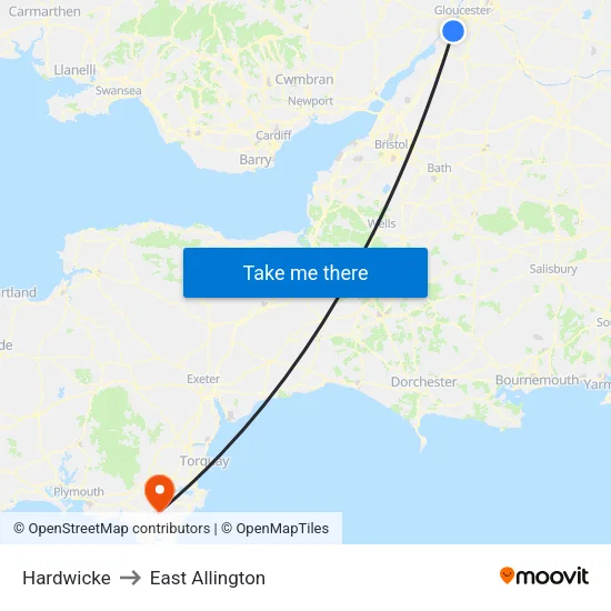 Hardwicke to East Allington map