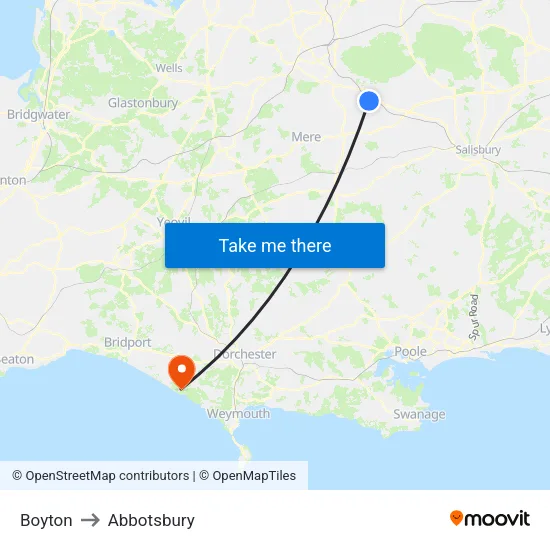 Boyton to Abbotsbury map