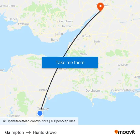 Galmpton to Hunts Grove map