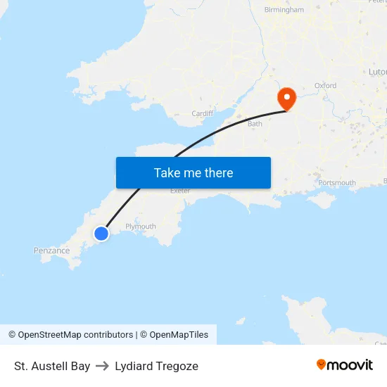 St. Austell Bay to Lydiard Tregoze map
