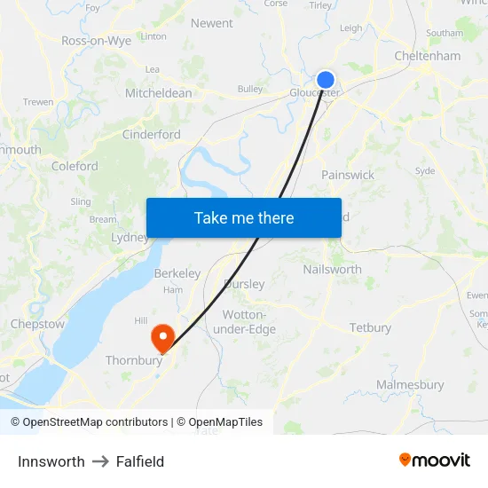 Innsworth to Falfield map