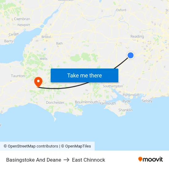 Basingstoke And Deane to East Chinnock map