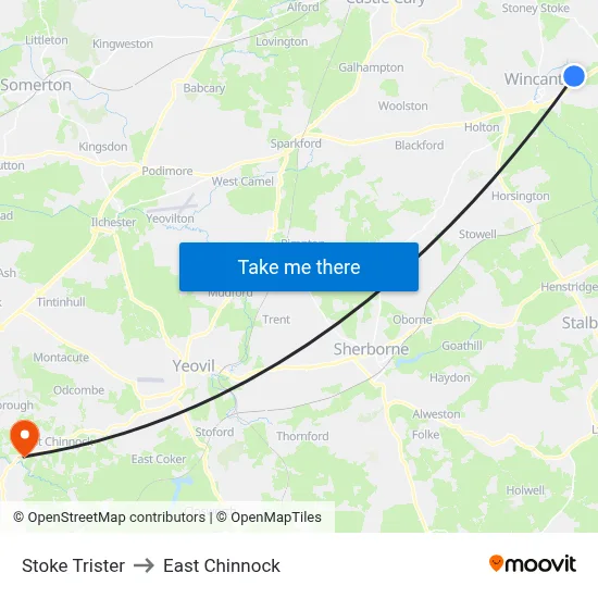 Stoke Trister to East Chinnock map