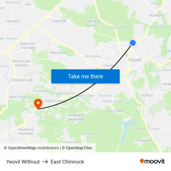 Yeovil Without to East Chinnock map