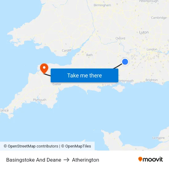 Basingstoke And Deane to Atherington map