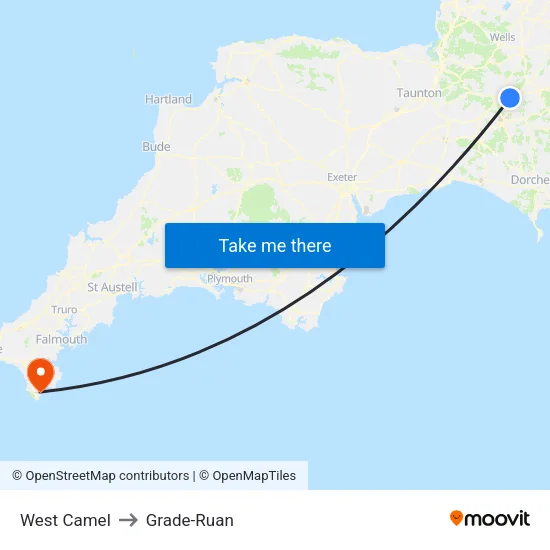 West Camel to Grade-Ruan map