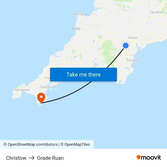 Christow to Grade-Ruan map