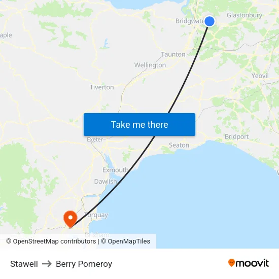 Stawell to Berry Pomeroy map