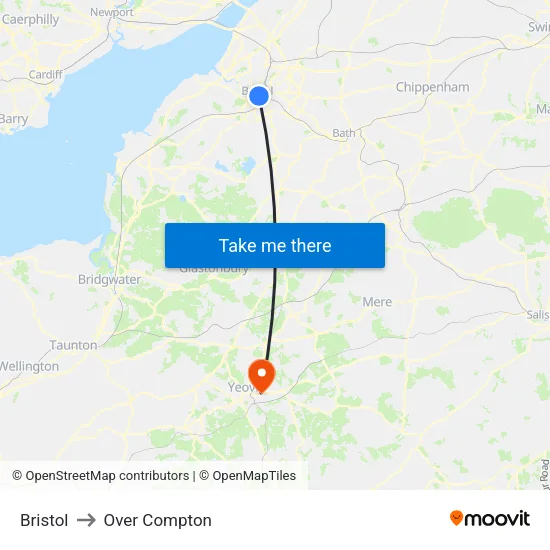 Bristol to Over Compton map