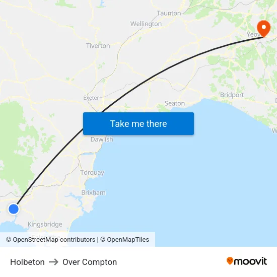 Holbeton to Over Compton map