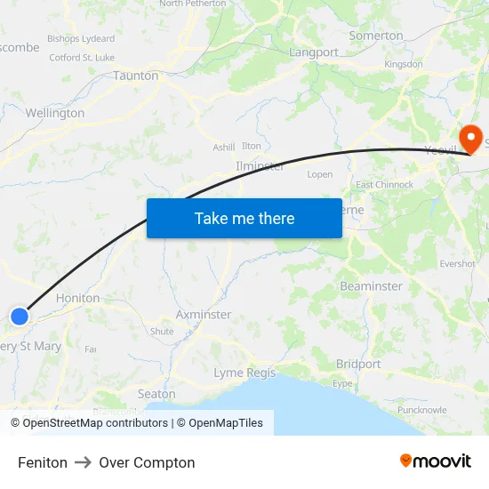 Feniton to Over Compton map