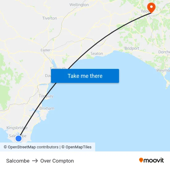 Salcombe to Over Compton map