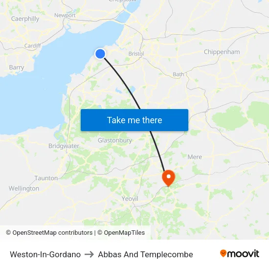 Weston-In-Gordano to Abbas And Templecombe map