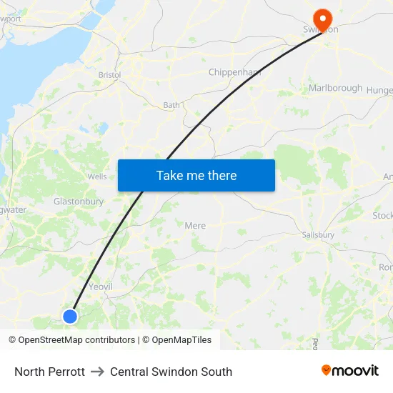 North Perrott to Central Swindon South map