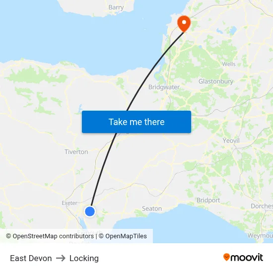 East Devon to Locking map