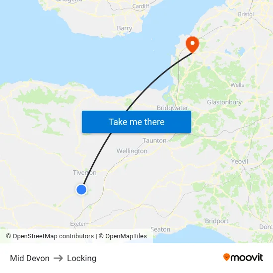 Mid Devon to Locking map