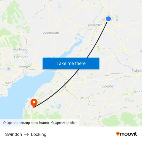 Swindon to Locking map