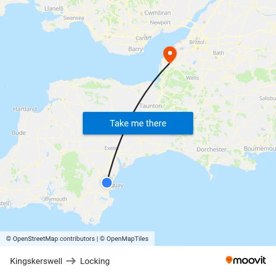 Kingskerswell to Locking map