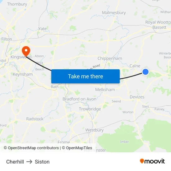 Cherhill to Siston map