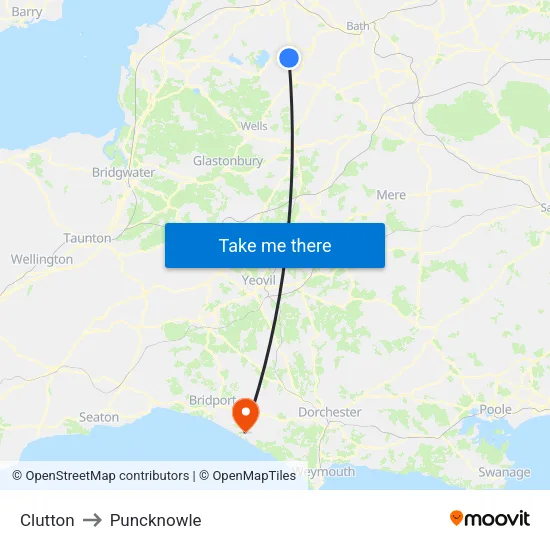 Clutton to Puncknowle map