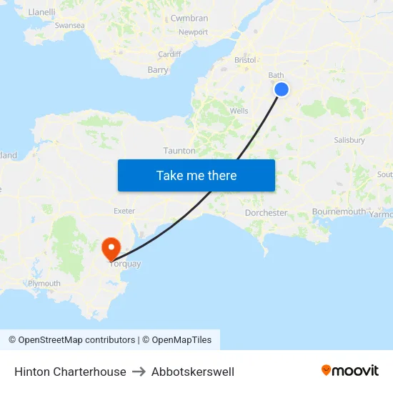 Hinton Charterhouse to Abbotskerswell map