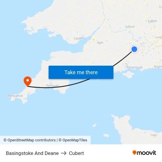 Basingstoke And Deane to Cubert map