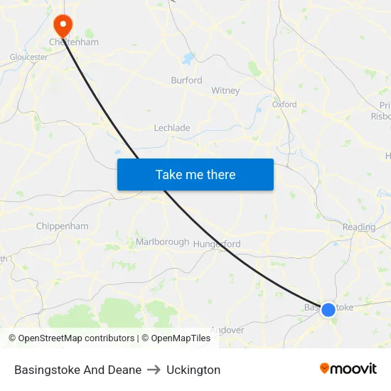 Basingstoke And Deane to Uckington map