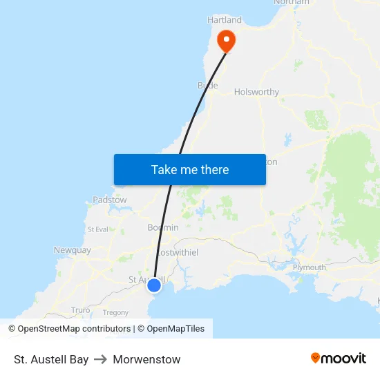 St. Austell Bay to Morwenstow map