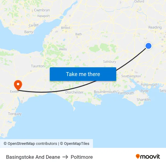 Basingstoke And Deane to Poltimore map