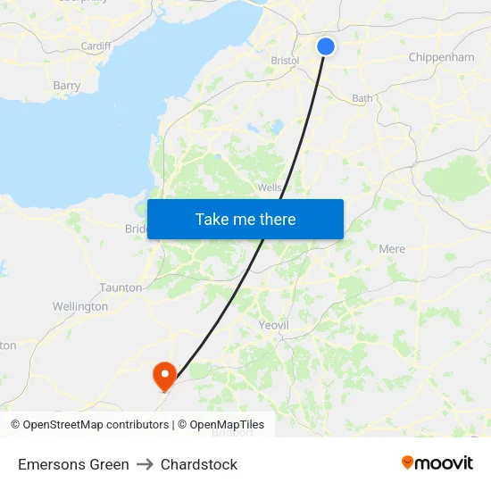 Emersons Green to Chardstock map