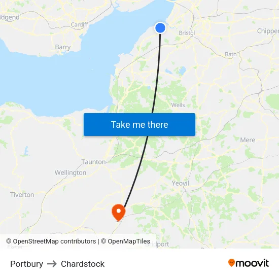 Portbury to Chardstock map