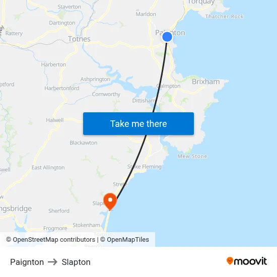 Paignton to Slapton map