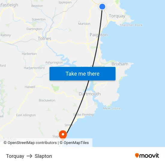 Torquay to Slapton map