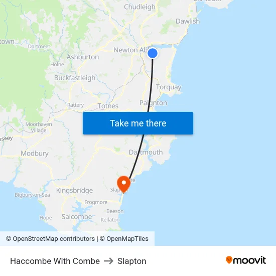 Haccombe With Combe to Slapton map
