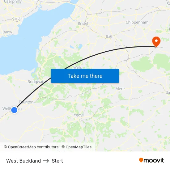 West Buckland to Stert map