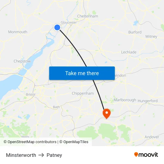 Minsterworth to Patney map