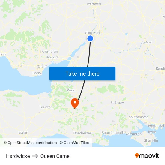 Hardwicke to Queen Camel map